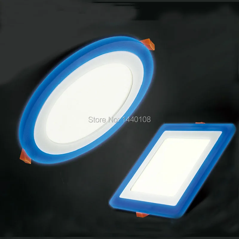 12w LED Panel Lamp AC85-265V Double Color SMD3528/2835 LED Recessed Ceiling Flat Panel Light Downlight 20pcs