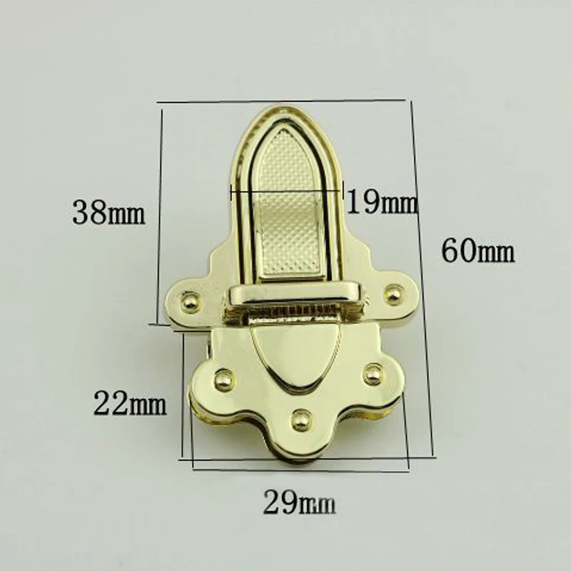 10 Pieces Handmade DIY luggage hardware buckle duck tongue lock metal gold mortise switch lock bag hardware