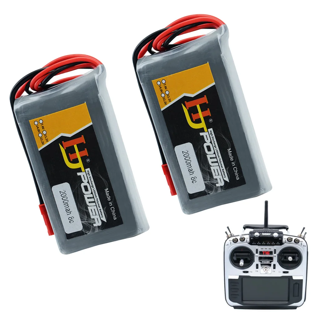 Batteria Lipo Rc 2S 7.4V 2000MAH 3500MAH 8C batteria Lipo JST Plug per Jumper T16 T12 T18 trasmettitore Radio RC