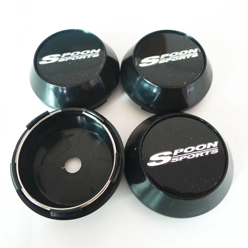 4pcs Spoon Sports Wheel Center Caps Hub 65mm Logo Emblem Badge Rims Cover Car Styling Accessories