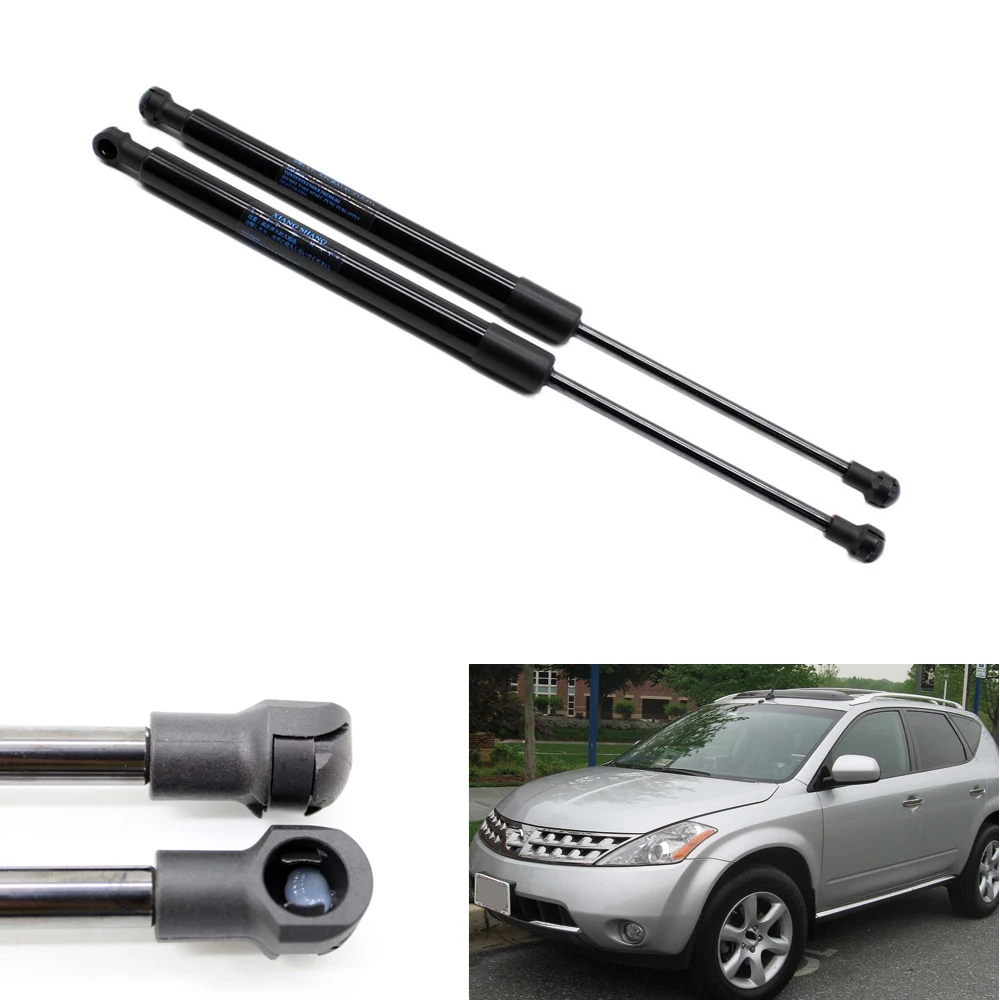 2pcs/set Car Bonnet Hood Gas Struts Shock Struts Auto Lift Supports Spring Strut for Nissan Murano Z50 2003-2007 372 MM