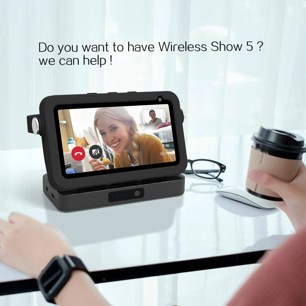 Batteria Liboer per Echo show 5 1st/2nd Alexa Smart Display Speaker caricabatterie portatile Echo show 5 base batteria