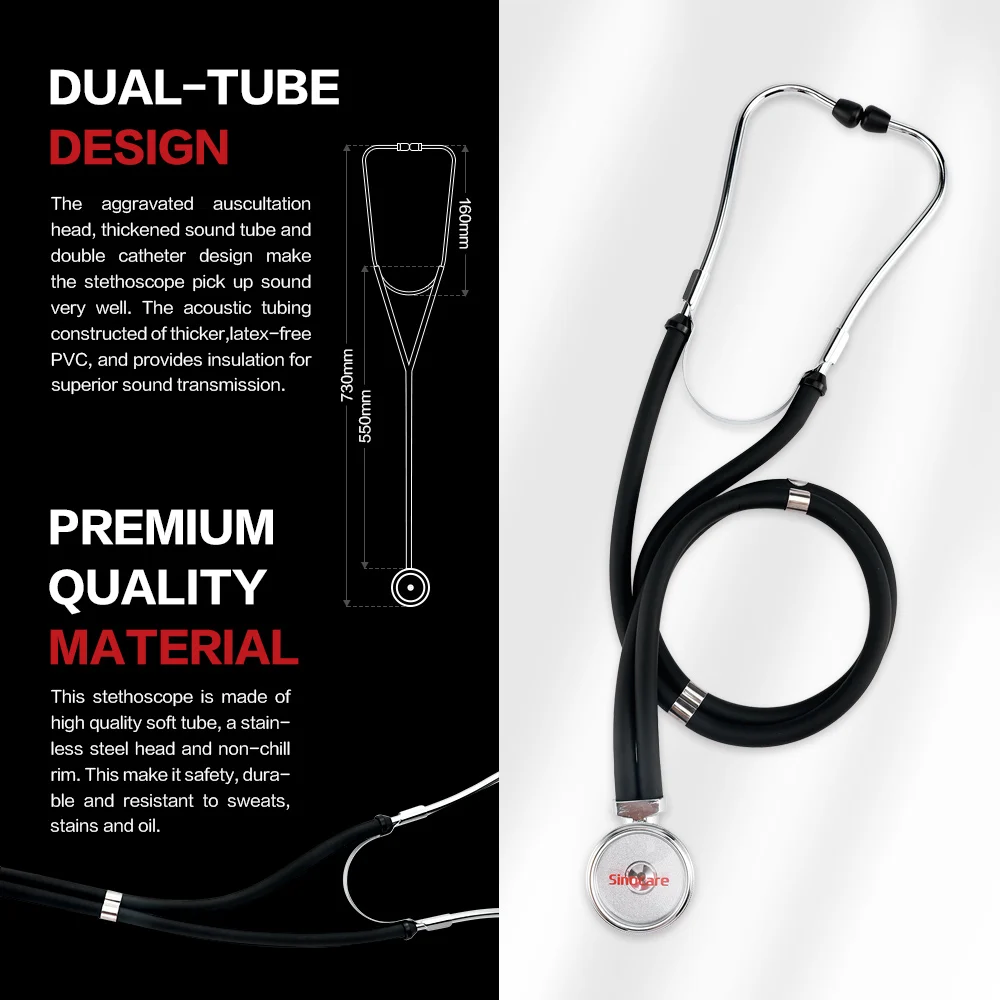 Sinocare medical stethoscope professional Double head stethoscope for Medical Clinical Use by Paramed Suitfor Nurse doctor