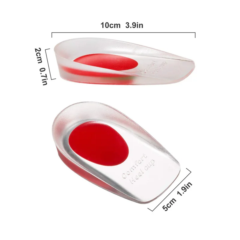 2Pcs Silikon Ferse Pads Plantarfasziitis Mann Ferse Spur Silikon Gel Ferse Tassen Ferse Schmerzen Ferse Für Schuhe fuß Silikon Fuß Pad – Detail 8
