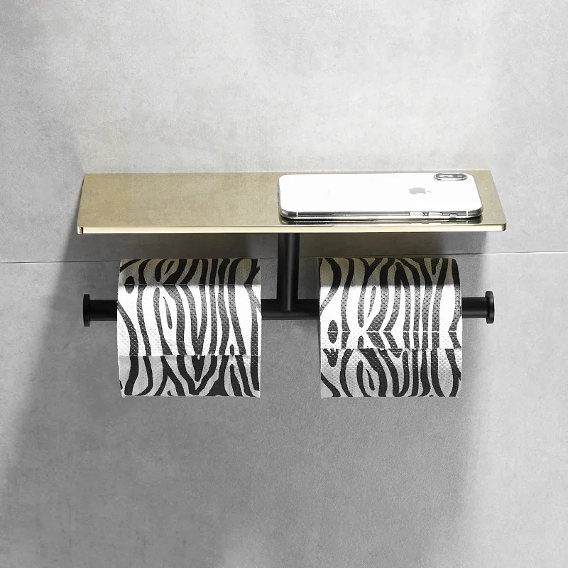 

Матовый золотой держатель для бумаги в ванной комнате с полкой для телефона Держатель для мобильных телефонов в ванной комнате Латунный держатель для салфеток Стойка Коробки для туалетных салфеток