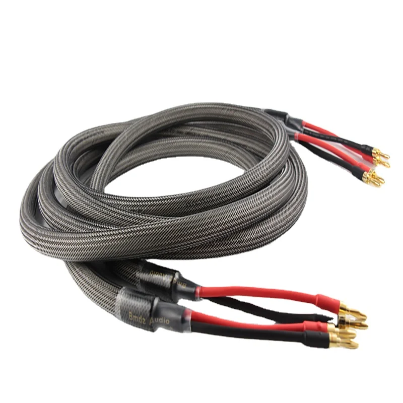 

Audiophile Speaker Cable 10AWG Music Wave 5N OFHC Copper HiFi Audio Line Banana Plug