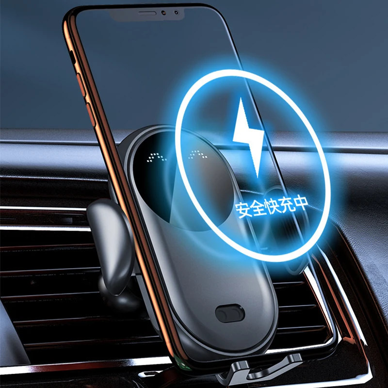 Wireless Charger Car Phone Holder Qi Induction Smart Sensor Fast Charging Stand Mount For S10 Note 10 14 20W