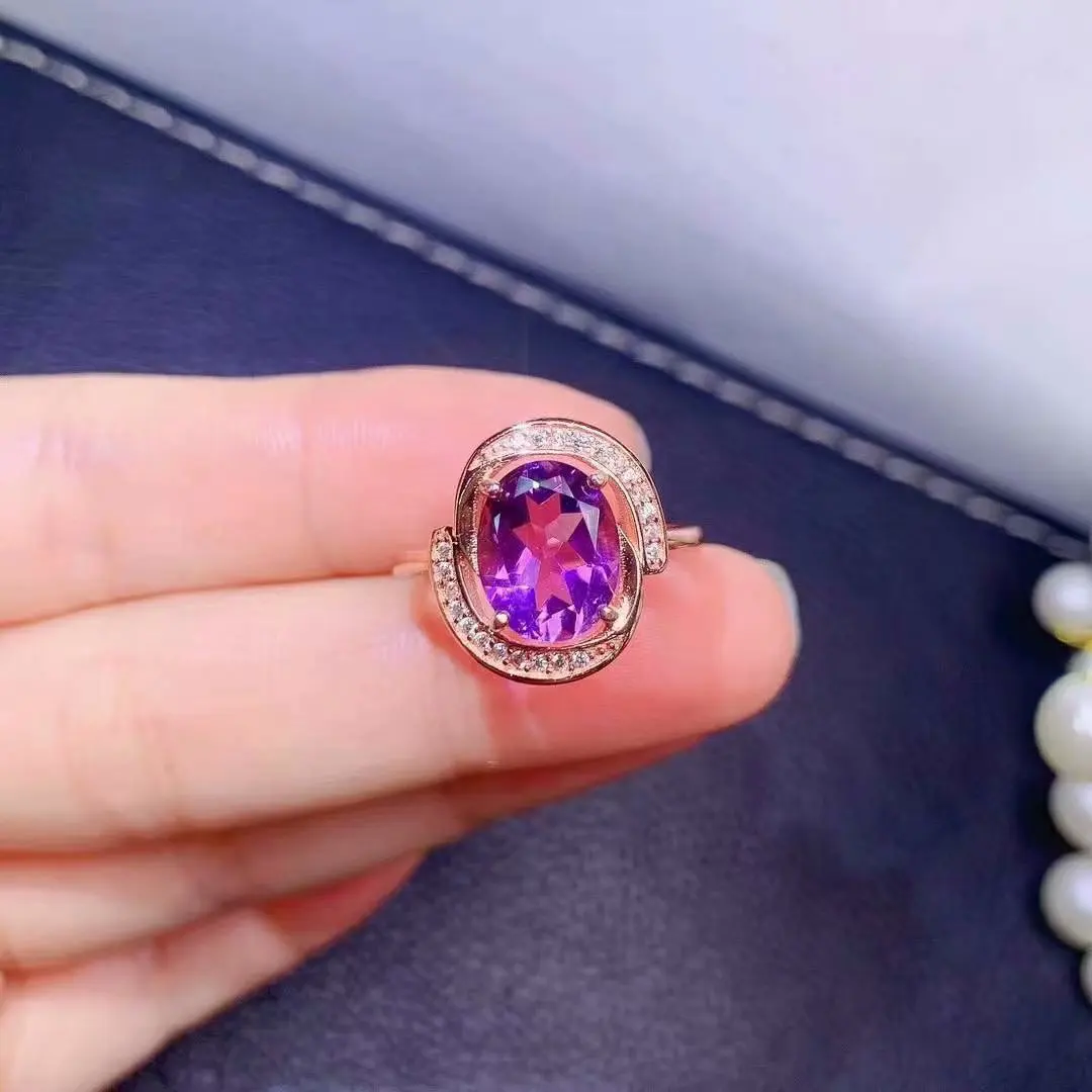 

2018 Real Special Offer Casual/sporty Prong Setting Anniversary 925 Amethyst Ring Women Fashioj081010agzn Jewelry