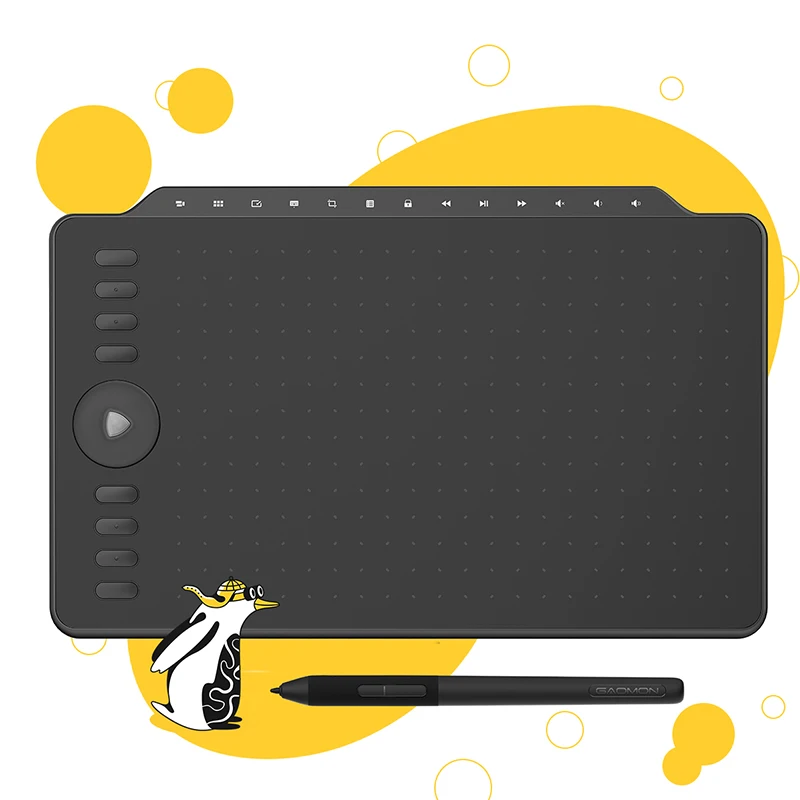GAOMON Tablet graficzny M1220 12 Cal Tablet graficzny Redail wsparcie darmowy długopis baterii 8 ekspresowych klawiszy z 13 klawiszami multimedialnymi