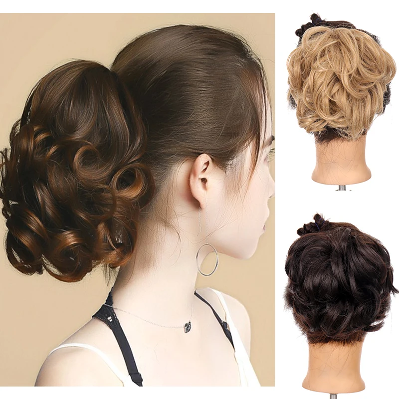 New Concubine Store Synthetic Hair Ladies Wig Claw Clip Short Ponytail Big Wave Curly Hair Tiger Mouth Clip Ponytail