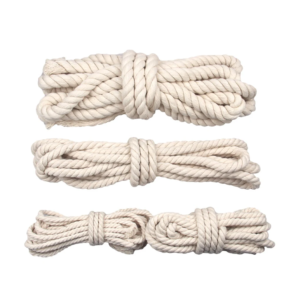 Hemp Ropes Bundle Thick Thin  Rope  Tote Bag Cotton Hand Made Decorative Cotton Thread White Rope