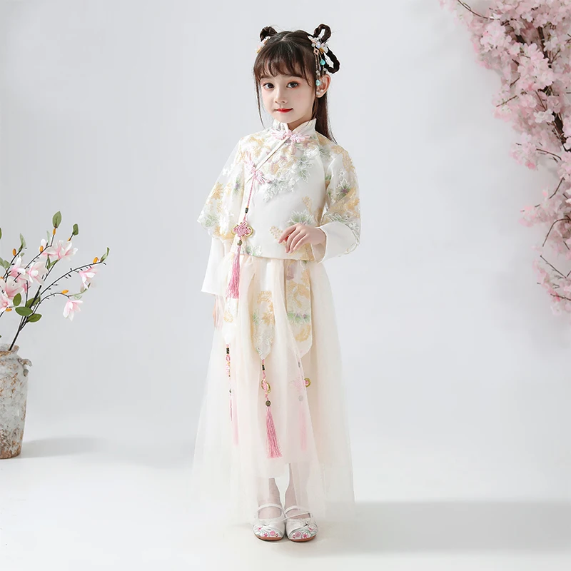 

Baby Kids Pretty Birthday Dress Girls Embroidery Clothing Wedding Princess Dress Eveving Party Costume Chinese New Year Clothes