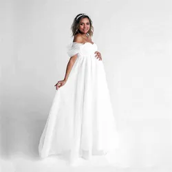 Shoulderless Sexy Maternity Dress Photo Shoot Long Pregnancy Dresses Photography Props Lace Chiffon Maxi Gown For Pregnant Women