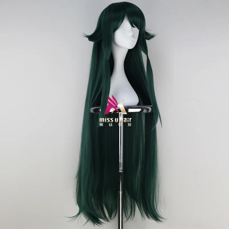 Jogo japonês saya não uta mulheres saya cosplay peruca saya role play longo peruca de cabelo verde trajes + touca peruca