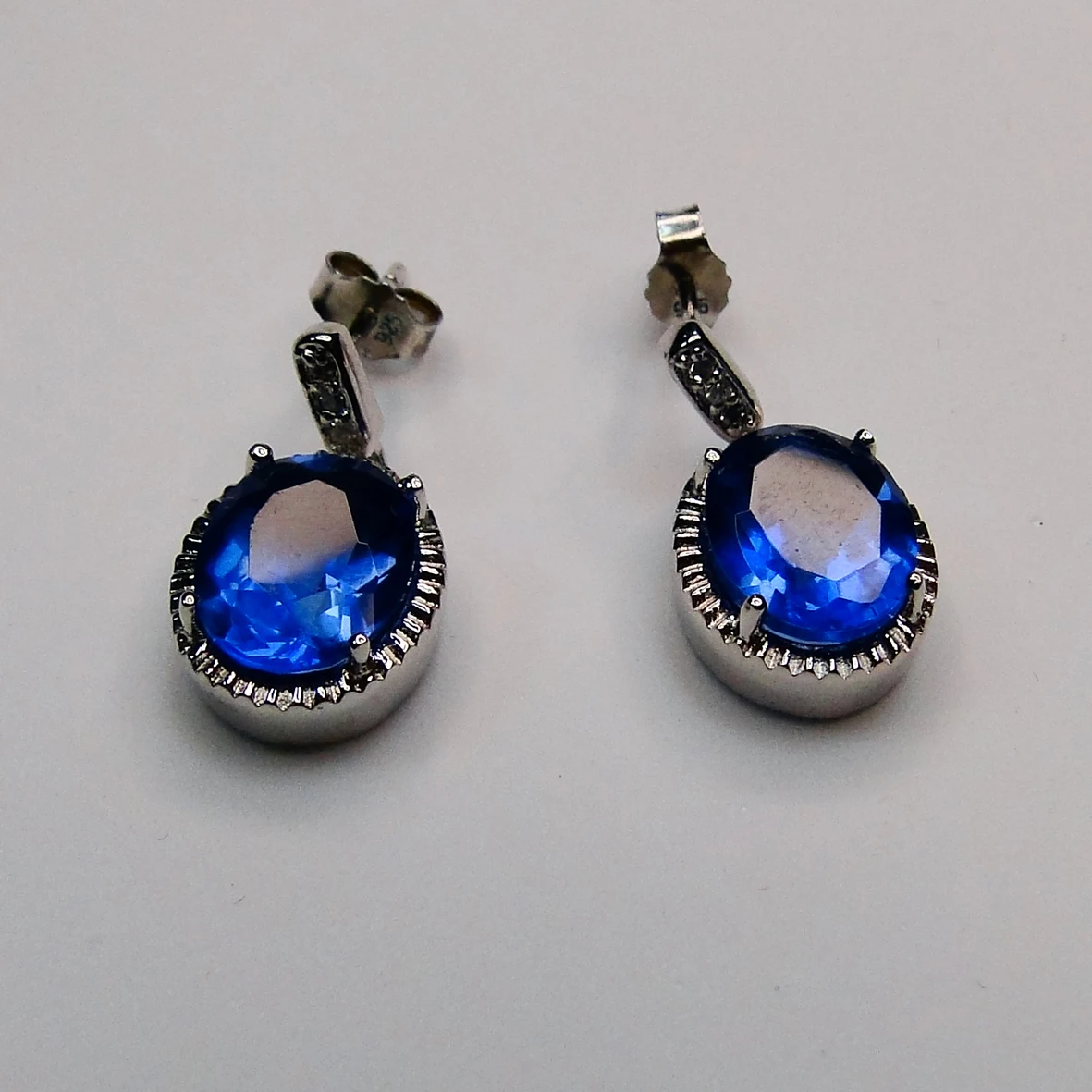 Weight 5.7g Brass Tanzanite And White Topaz Fashion Earrings Send Lady