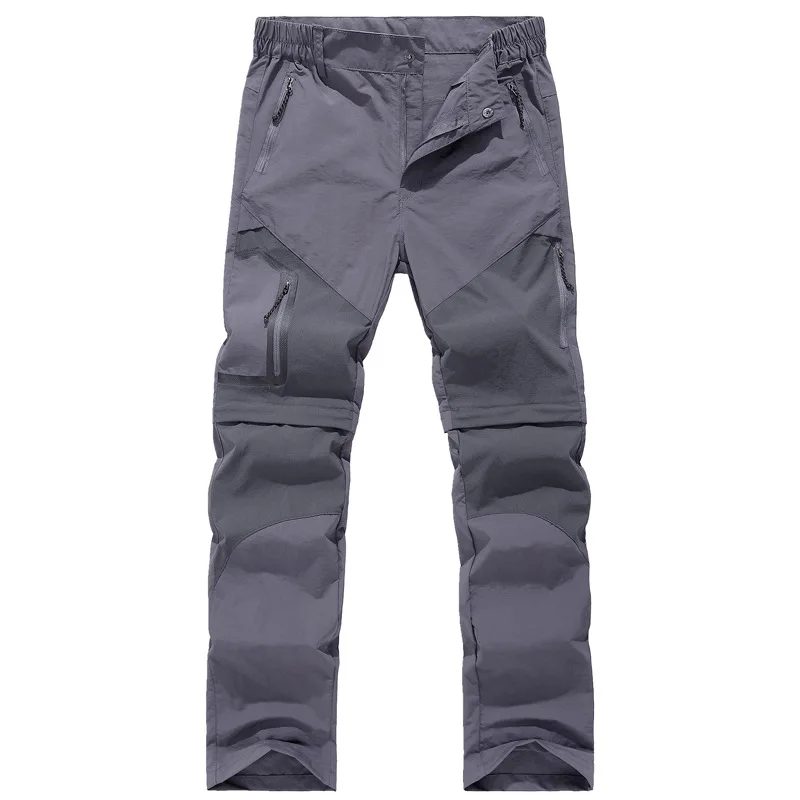 Pantalones deportivos de secado rápido para Hombre, Pantalón deportivo extraíble, transpirable, para exteriores, y bolsillos con fajas, largo, informal, Cargo