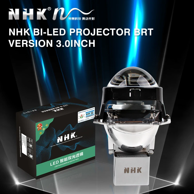 NHK Bi-LED Projector BRT Version 3.0inch LHD Dual Light Cup Low Beam 50W High Beam 55W 6000K LED Auto  Accessories