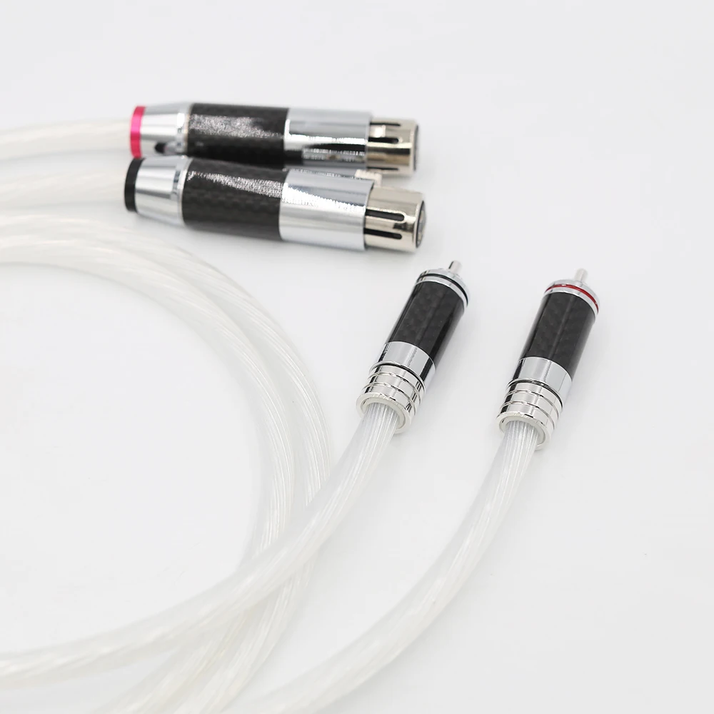 Audiocrast 1 Hifi 5N Đơn Mạ Bạc Đầu RCA Đực Sang XLR Nữ Cắm Cáp Âm Thanh