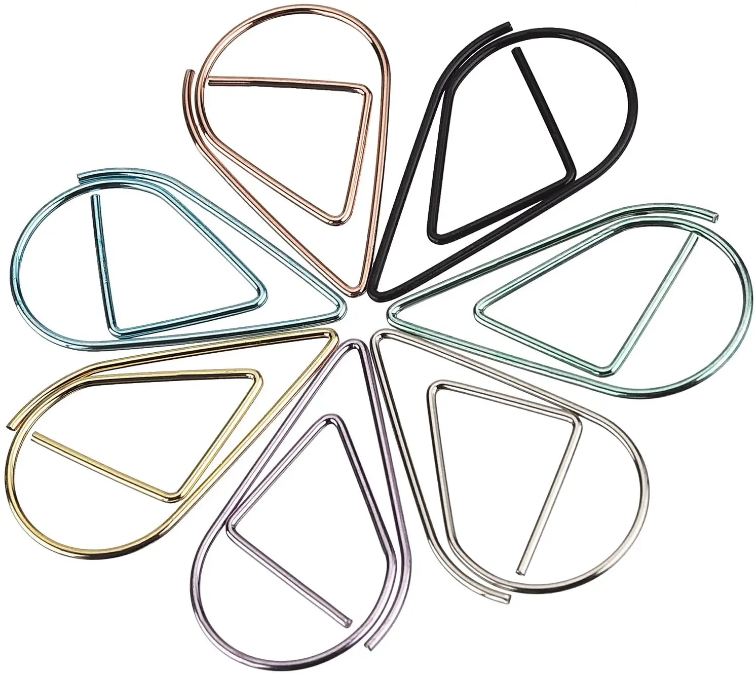 100 Pieces Multicolor Paperclips Metal Paper Clips Colored Paper Clamp Note Clips for School Office Wedding