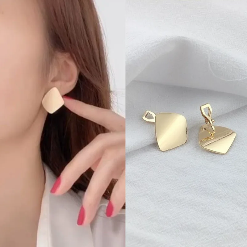 Women\'s Earrings Korean Clip Earrings For Women Non Pierced Geometric Jewelry Metal Earring Fashion Trend Earings Female Jewelry