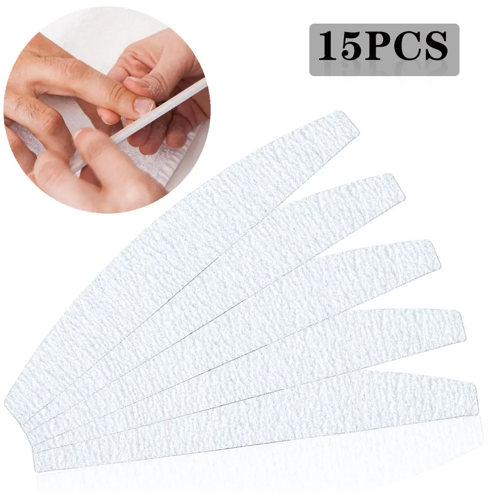 

5/10/15Pcs Grey 100/180 Nail File Buffer Professional Manicure Files Nail Art Sanding Buffer Files UV Gel Nail Lime Care Tools