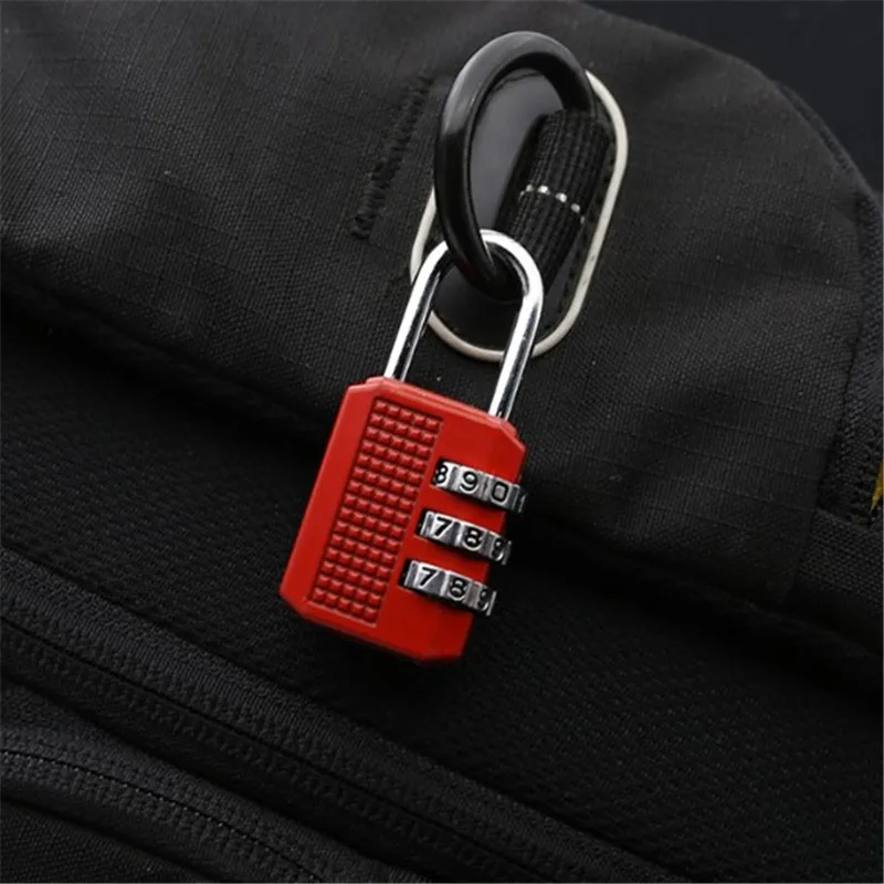 26x11x54mm 3 Dial Digit Combination Lock Weatherproof Security Padlock Outdoor Gym Safely Code Lock Black