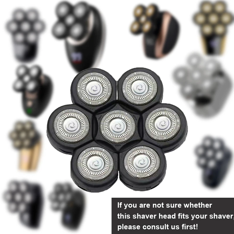 7 شفرات حلاقة استبدال رئيس 7D ماكينة حلاقة بشكل مستقل 7 القاطع العائمة شفرة ل أصلع الحلاقة الكهربائية الفولاذ المقاوم للصدأ شفرة فولاذية