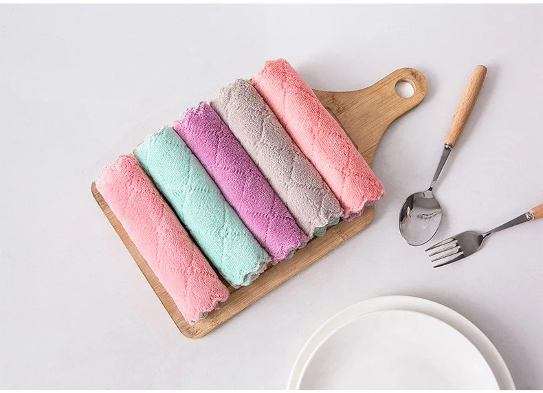 

10/20pcs Rag Cleaning Cloth For Washing Dishs Kitchen Supplies Kitchen Double Side Absorbent Dishcloth Special Soft Kitchen Tool