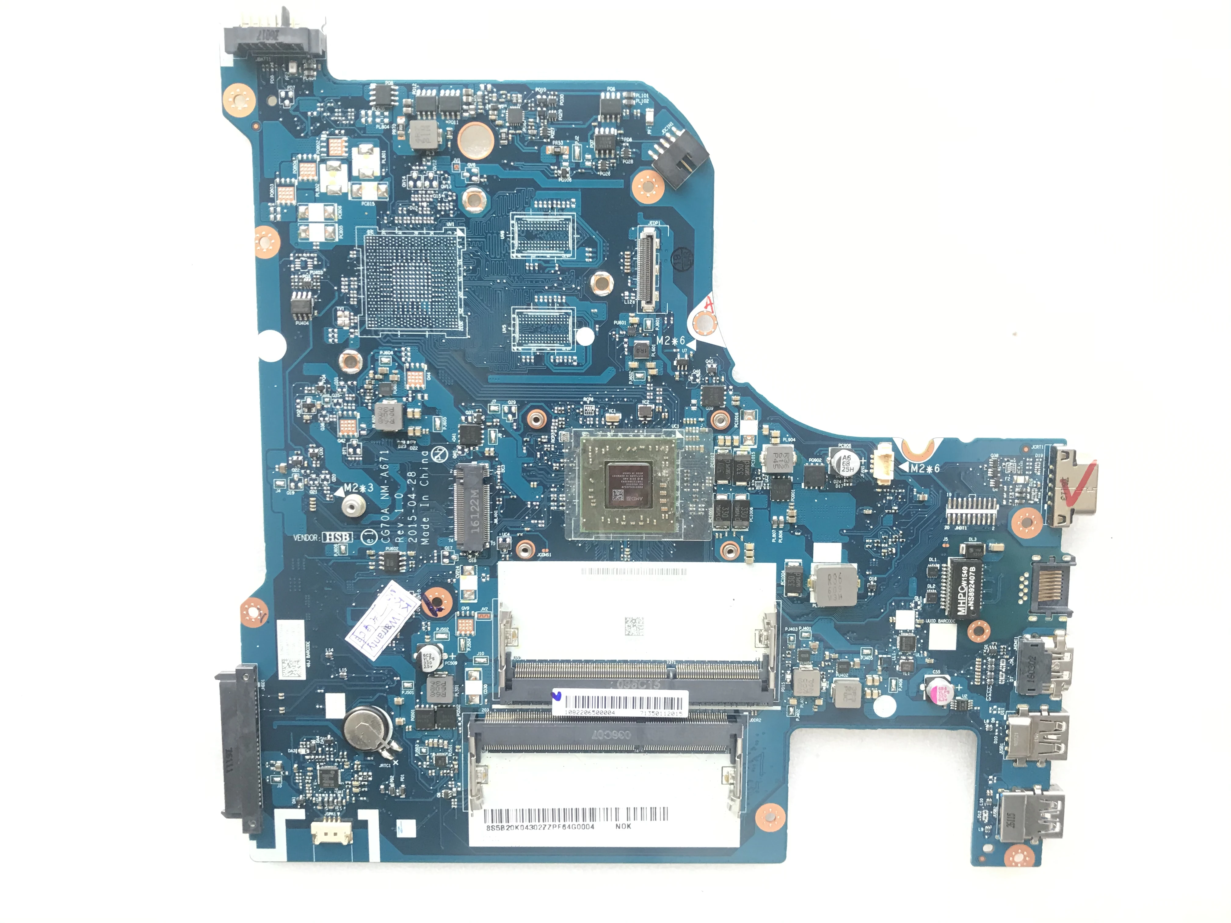 

BRAND NEW CG70A NM-A671 FOR LENOVO G70-35 LAPTOP MOTHERBOARD ONBOARD PROCESSOR A8-6410 /A6-6310