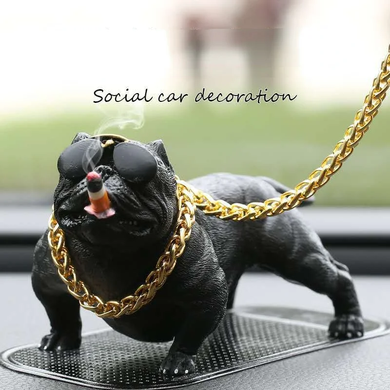 Car Bulldog Interior Decoration Domineering Sofa Dog Console Dashboard Creativity Animal Action Figure Auto Ornament Accessories