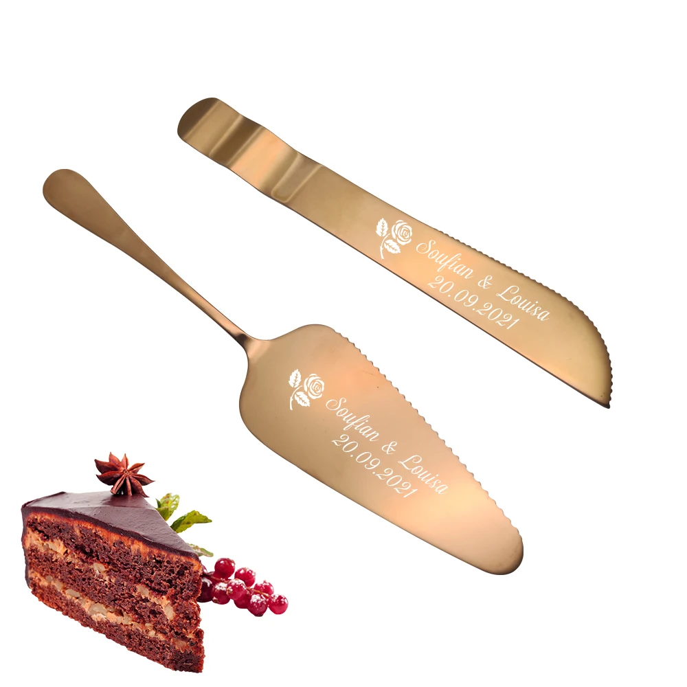 Personalized Pastry Tool Mi Primera Comunión Stainless Wedding Cake Knife Set with Name Pizza Server Baking Tool Accessories