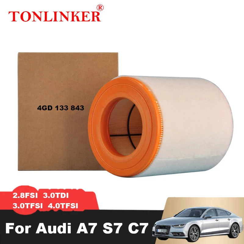 

TONLINKER Air Filter 4GD133843 For Audi A7 4G C7 2.8FSI 3.0TDI 3.0TFSI S7 4.0TFSI 2010-2014 2015 2016 2017 2018 A7Sportback A6