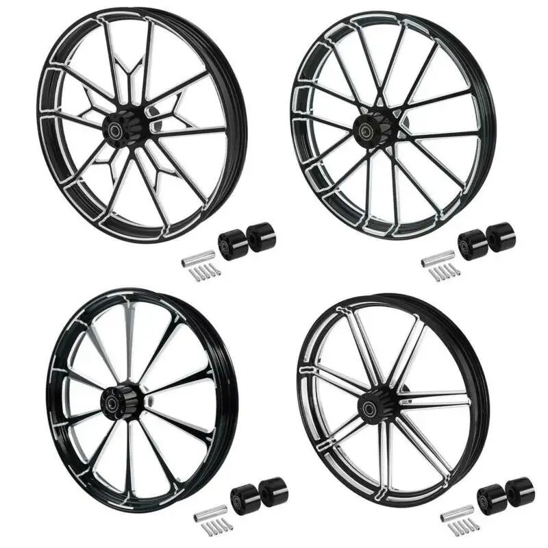 Motorcycle 18'' 21'' 23'' 26'' 30'' Front Wheel Rim Wheel Hub Dual Disc For Harley Touring 2008-2020