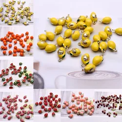 5pcs Cute Fruit Charm Pendant Jewelry Making Alloy 3D Strawberry Watermelon Banana Mango Pendant DIY Bracelet Earrings Pendant