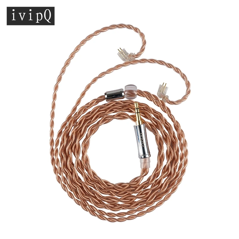 

ivipQ Guhe 6N OCC 4-Core Earphone Upgrade Cable With 2.5/3.5mm/4.4mm Plug and MMCX/2PIN 0.78mm/QDC, For ZST/ZS5/EDX/V80/ZS10 PRO