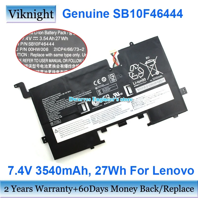 

Оригинальный аккумулятор SB10F46444 7,4 В, 3540 мАч для Lenovo HELIX 2 с PRO KEYBOA SB10F46444 00HW006 2ICP4/66/73-2, перезаряжаемая батарея