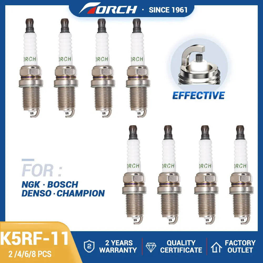 Torch Standard Spark Plug K5RF-11 Replace Candle for BKR5E-11(6953) Denso K16PR-U11 NISSAN 22401-50Y05 HYUNDAI/KIA 0K23A-18110