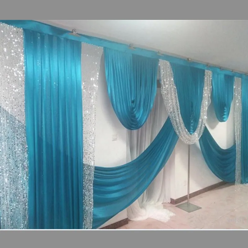 Factory Price Wedding Dackdrops Swag Panels for Curtain Swags Event Stage Banquet Background Drapes Party Decoration