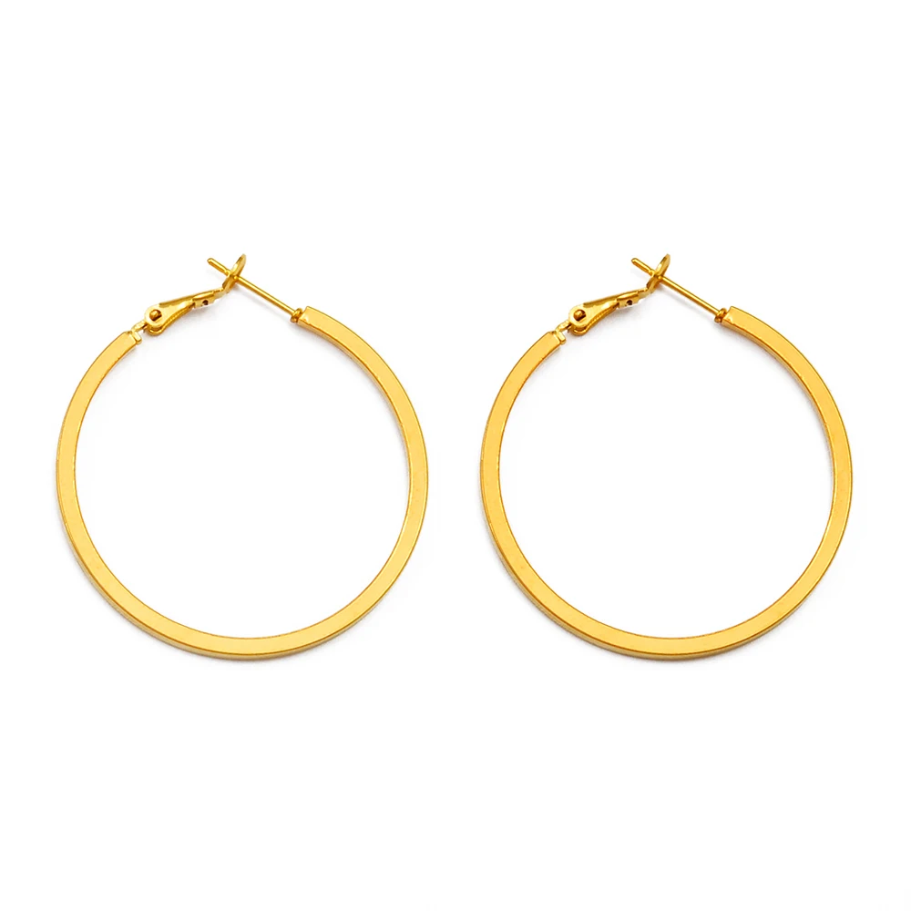 Anniyo African Hoop Earrings for Women Girls Gold Color Circle Round Earring Stud Jewelry,Nigeria,Ghana,Jamaica,Congo #128916