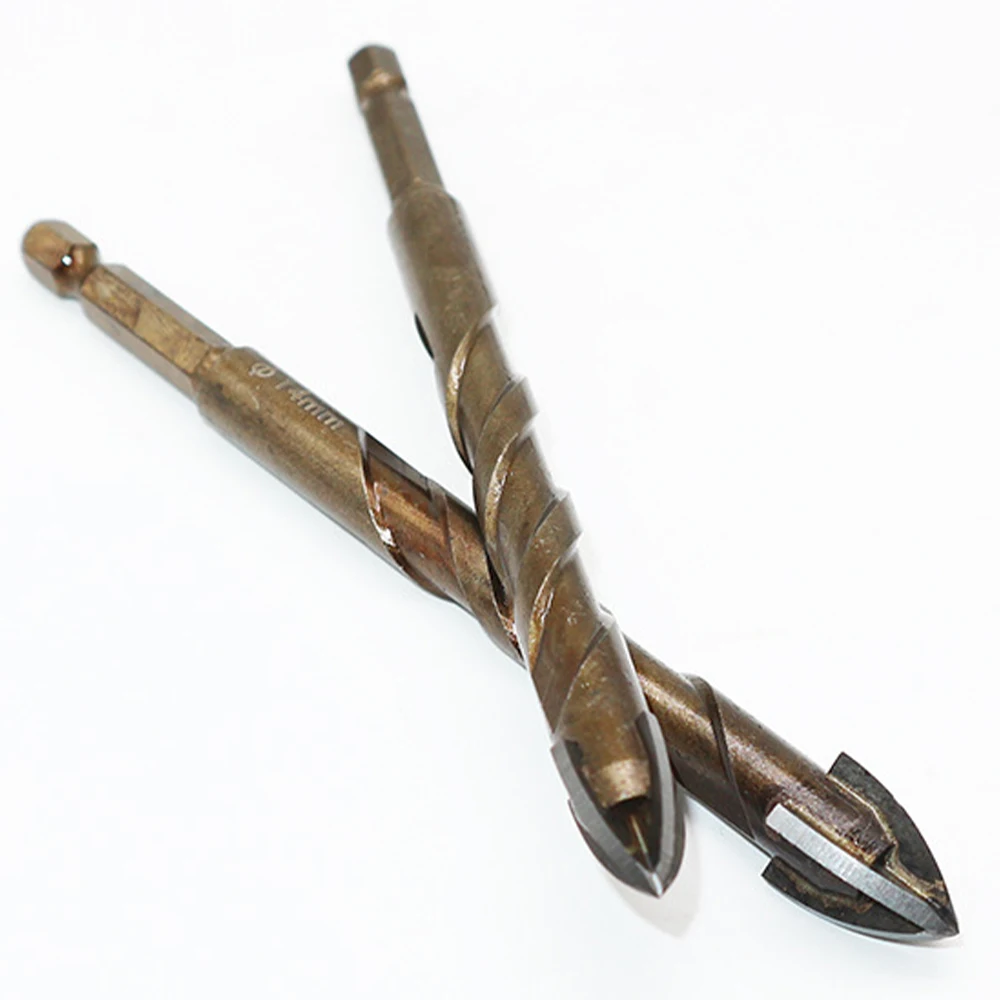 DIZAINLIFE-Juego de brocas hexagonales cruzadas para azulejos, abridor de agujeros de hormigón, cerámica, vidrio, ladrillo, aleación dura,