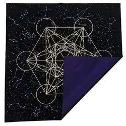 Tarot Card Tablecloth Metatrone Cub Crystal Grid Astrology Divination Altar Velvet Cloth Board Game Tarot Card Mat 2021 new