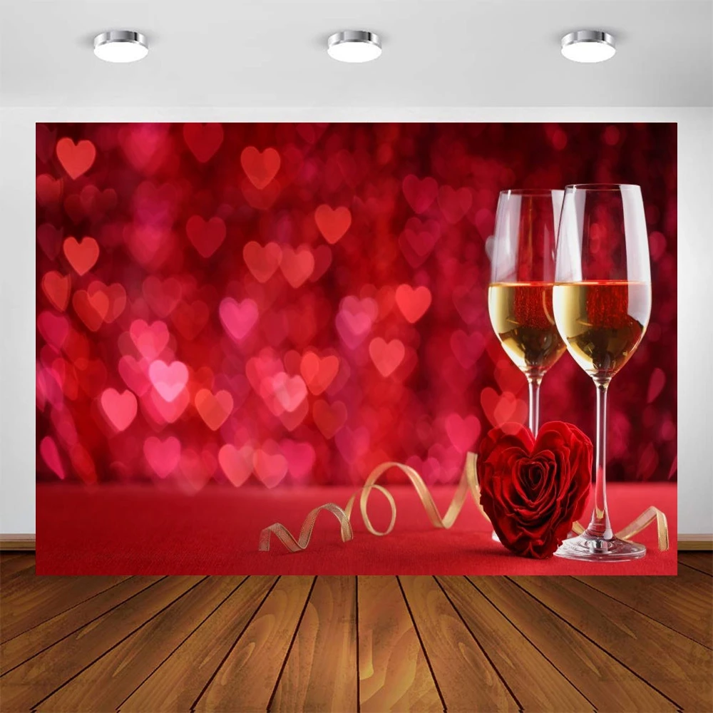 발렌타인데이 결혼식 장미 꽃 샴페인 사진 배경, 사진 스튜디오 포토폰 포토존