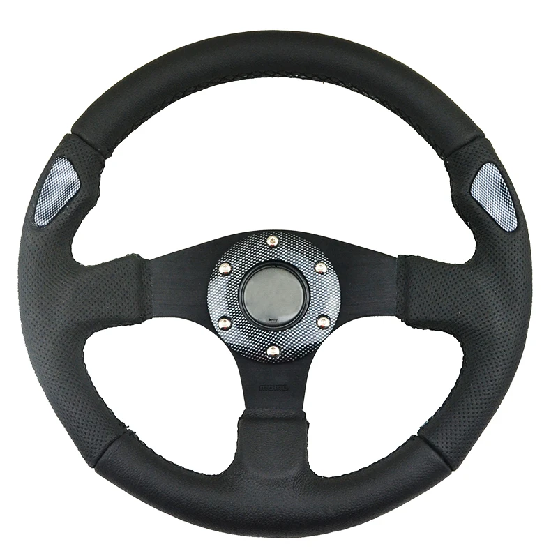 Genuine Leather Car Steering Wheel 13inch For Racing Type Universal Carbon Fiber Horn Flat Sport Steering Wheel 320mm