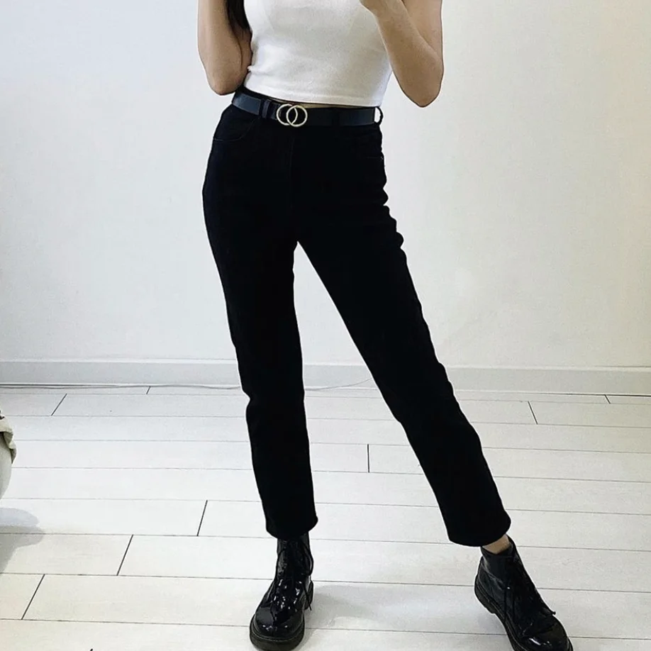 ZHISILAO High Waist Women Jeans Winter Warm Tight Denim Pants Stretch Thicken Fleece Pencil Jeans Trousers for Women Winter 2022