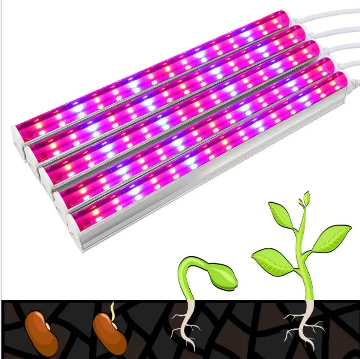 

25PCS LED T5 Tube Plant Grow Light Full Spectrum 85V-265V LED Plant Grow Lamp Red 660nm Blue 460nm for Greenhouse Plant growing