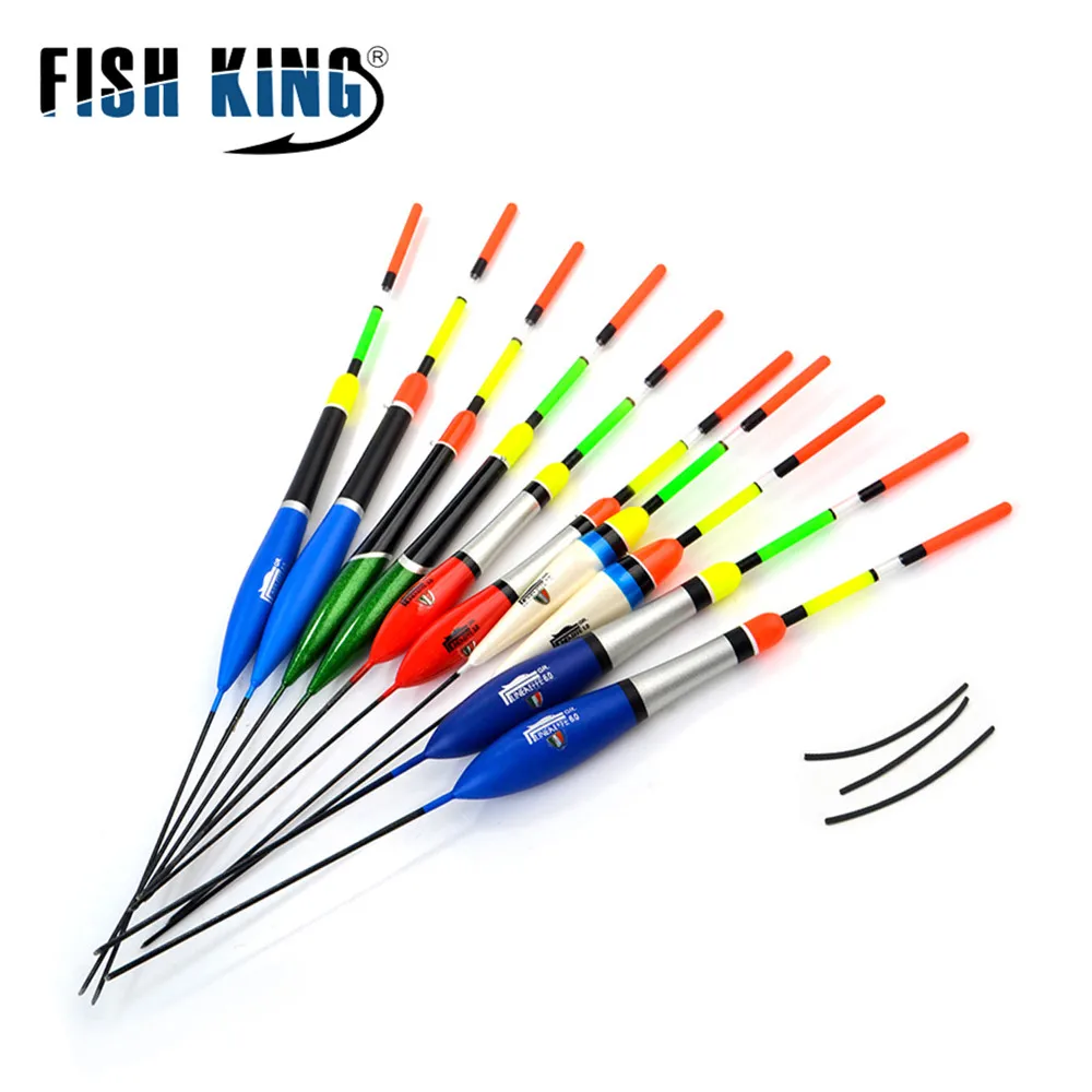 FISH KING 10PCS/lot Fishing Float Set Flutuador Mix Size Color For Carp Fishing Buoy Boia Floats Pesca Tackle