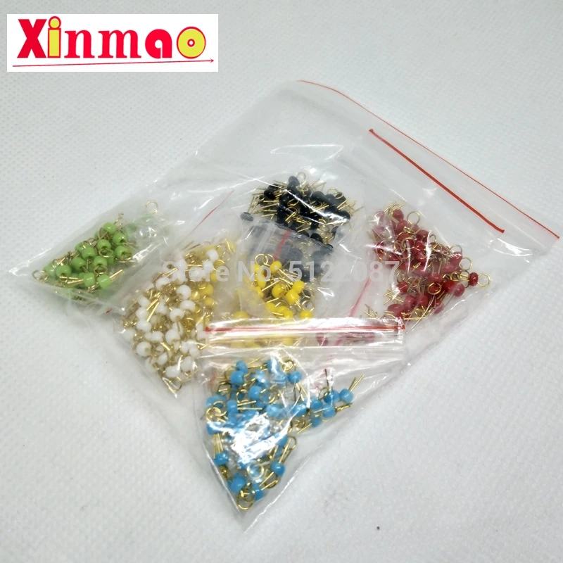 300PCS Six colors*50 PCB Board Test Beads Points Gold Plated Ceramic Loop Circuit Test Needle Test Ring White Black Red Blue