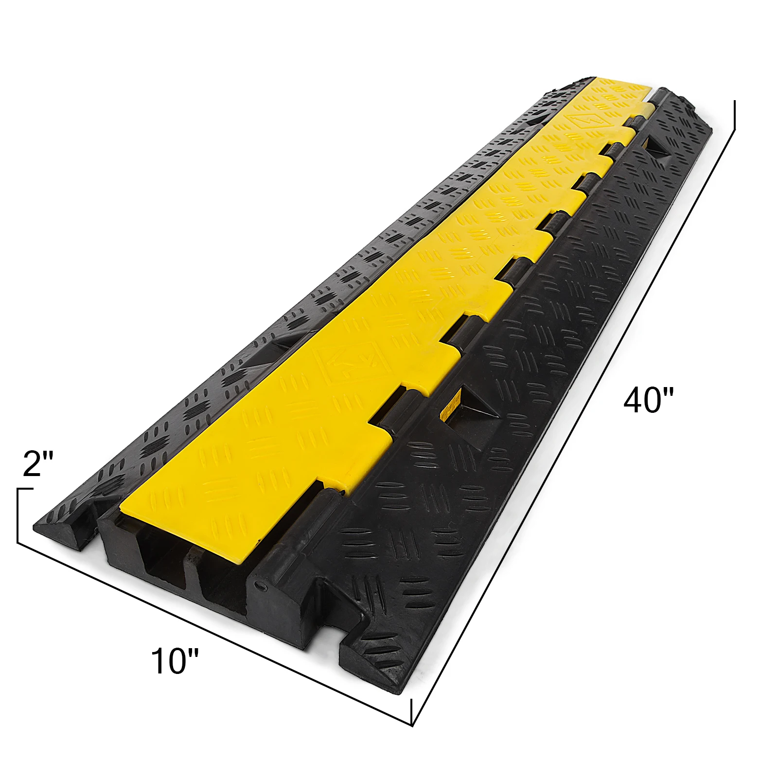 Nice 4 Pack of 2 Channel Cable Protective Wire Cord Ramp Driveway Rubber Traffic Speed Bumps Cable Protector