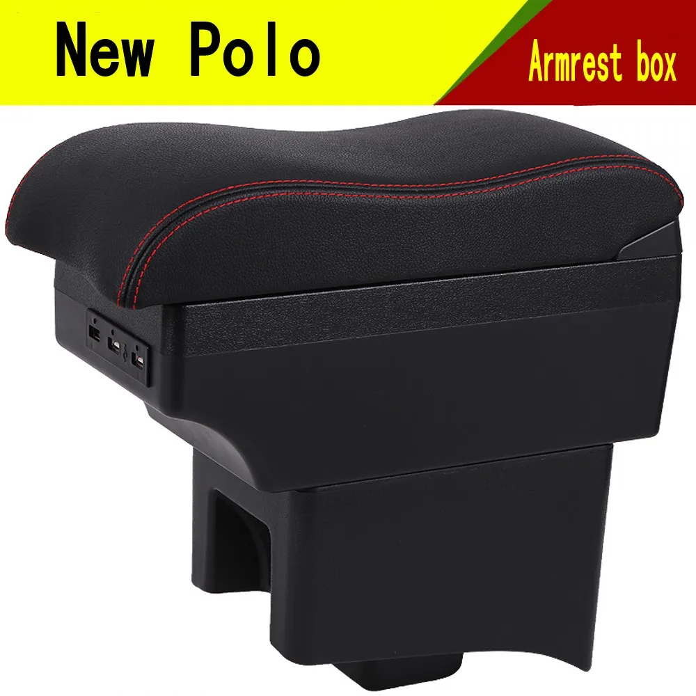 

For Volkswagen Polo Armrest Box Arm Elbow Rest Center Console Storage Case Modification Accessories with Cup Holder USB Port