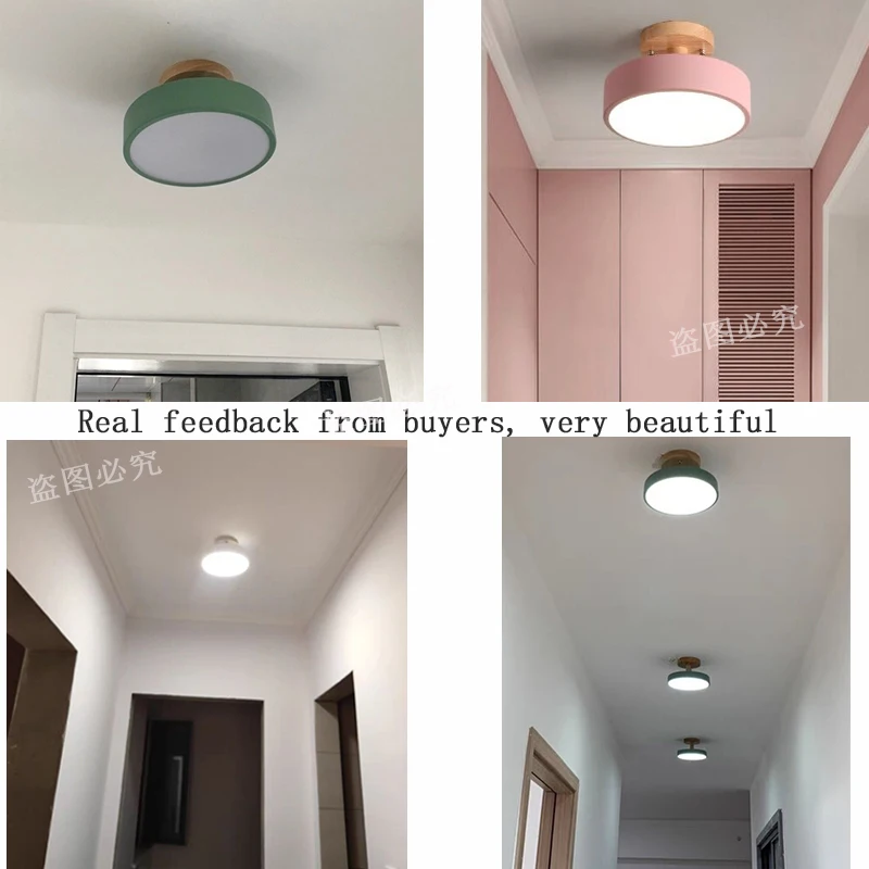 Nordic minimalist wooden aisle light LED ceiling light balcony corridor light dressing room lighting retro European ceiling lamp